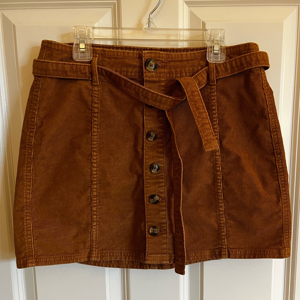 American Eagle High-Rise A-Line Corduroy Skirt in a Warm Spice Color, Size 4 - Picture 1 of 7